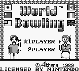 World Bowling title screen for GameBoy